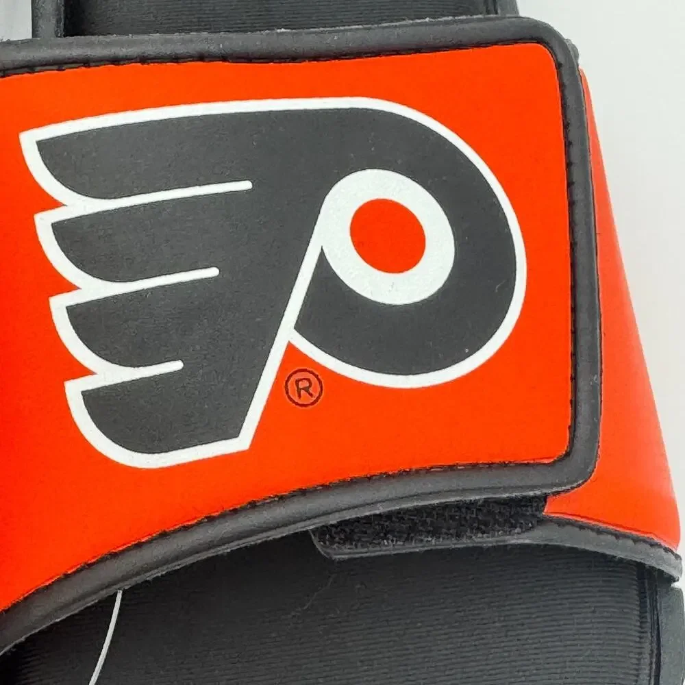 Philadelphia Flyers FOCO Slide Sandals Mens L 11-12 NHL‎ Shower Shoes NEW
